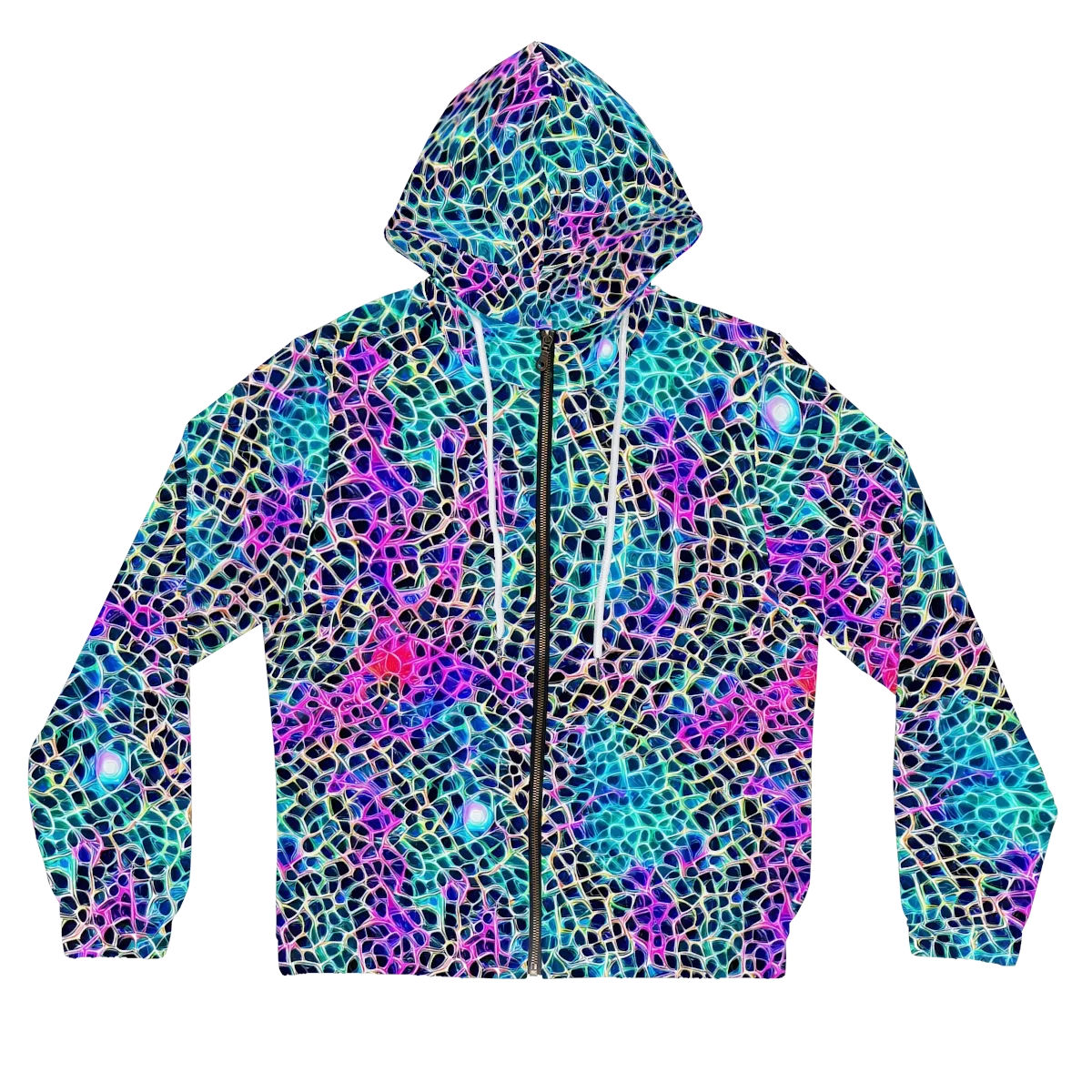 Prismatic Veins on Women's Full-Zip Hoodie — Front