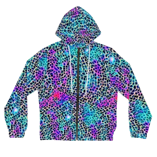 Prismatic Veins on a Women's Full-Zip Hoodie