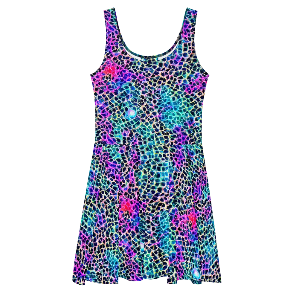 Prismatic Veins on Skater Dress — Front