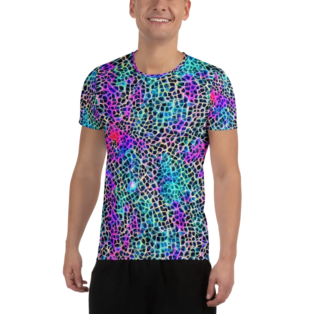 Prismatic Veins on Men's Athletic T-Shirt — Front