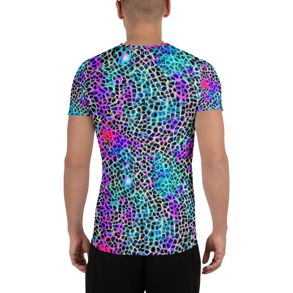 Prismatic Veins on Men's Athletic T-Shirt — Back