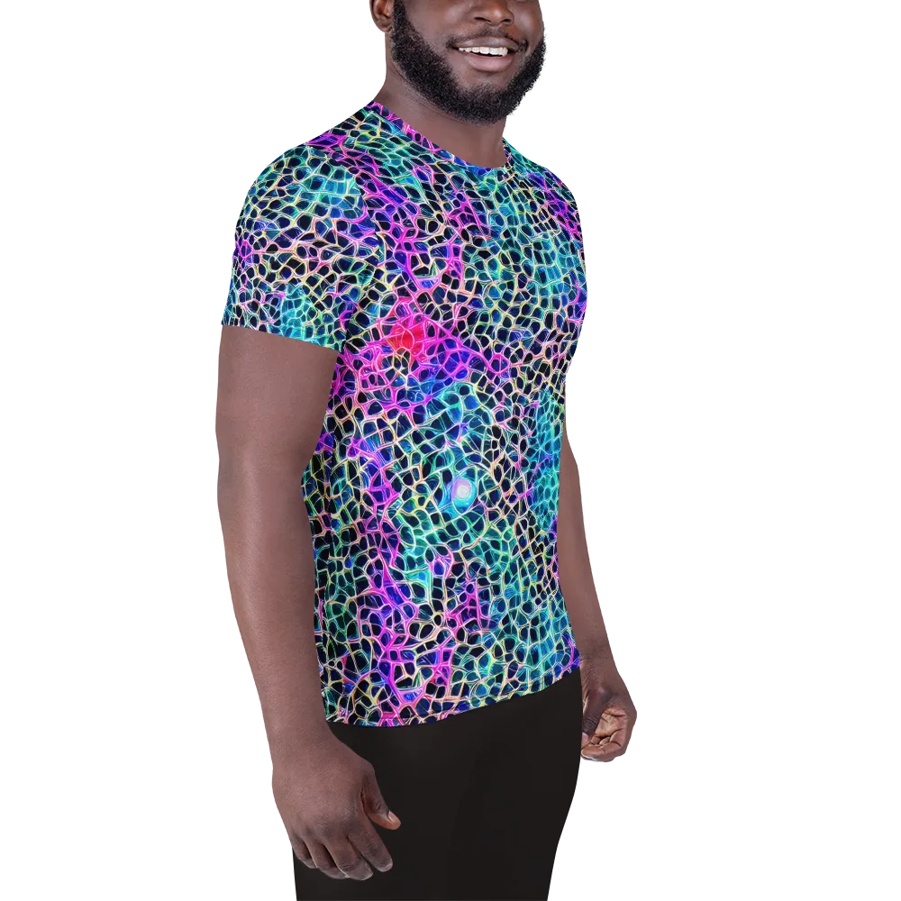 Prismatic Veins on Men's Athletic T-Shirt — Right