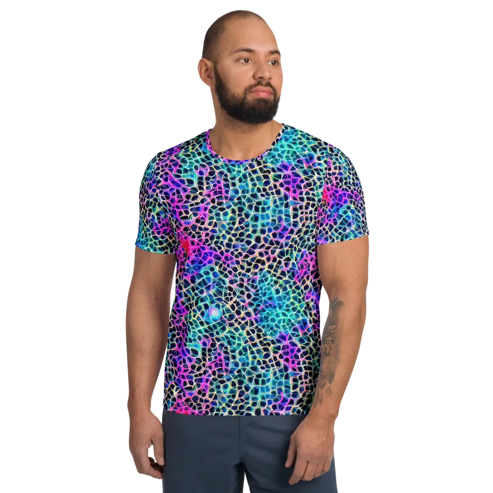 Prismatic Veins on Men's Athletic T-Shirt — Front