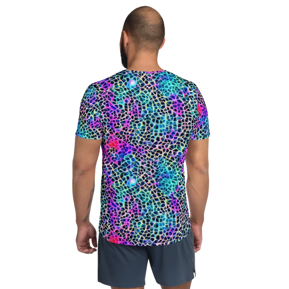 Prismatic Veins on Men's Athletic T-Shirt — Back