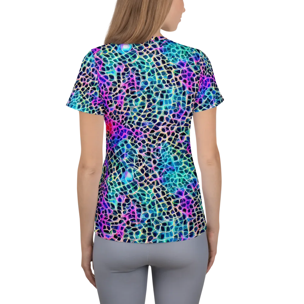 Prismatic Veins on Women's Athletic T-Shirt — Back
