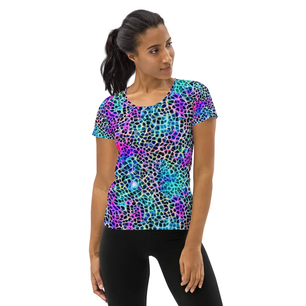 Prismatic Veins on Women's Athletic T-Shirt — Front