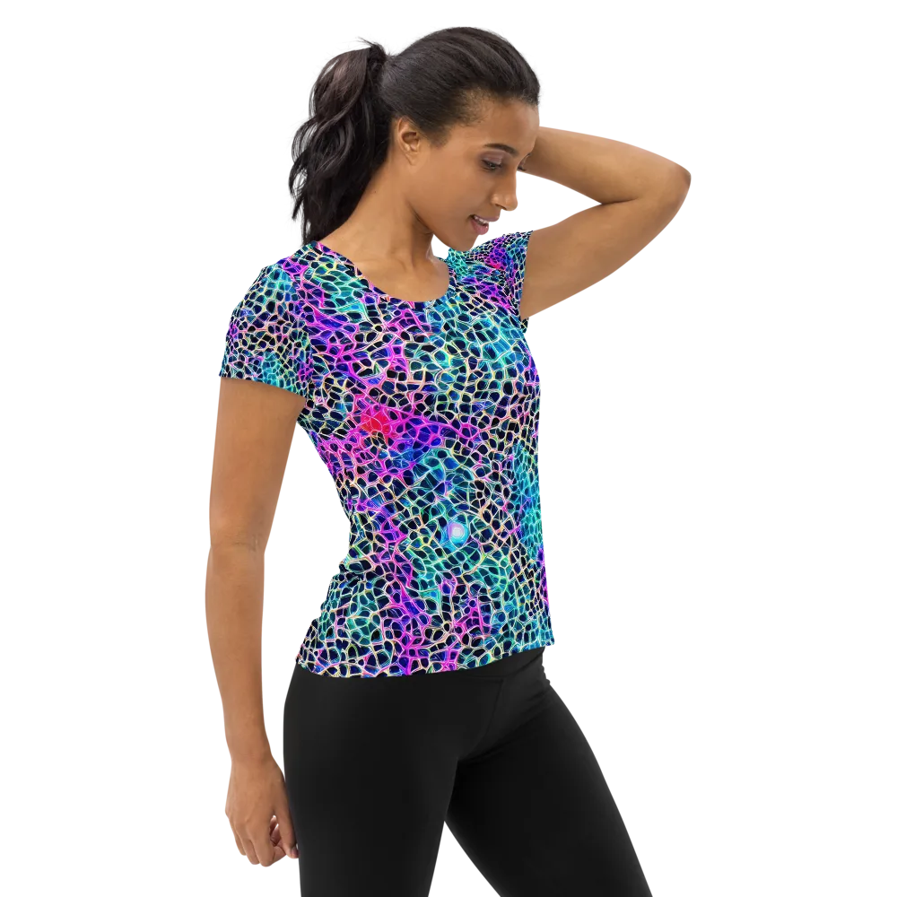 Prismatic Veins on Women's Athletic T-Shirt — Right