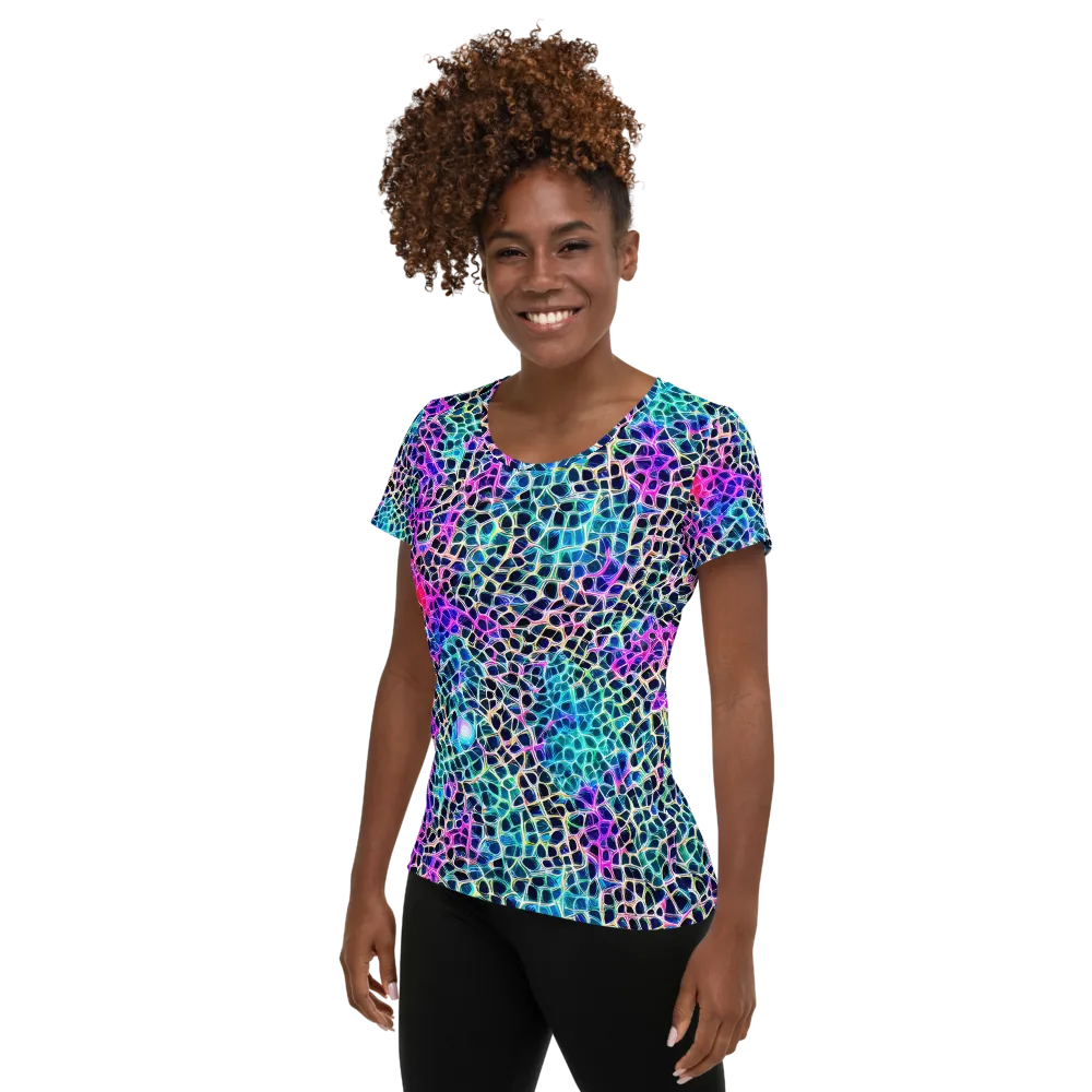 Prismatic Veins on Women's Athletic T-Shirt — Left