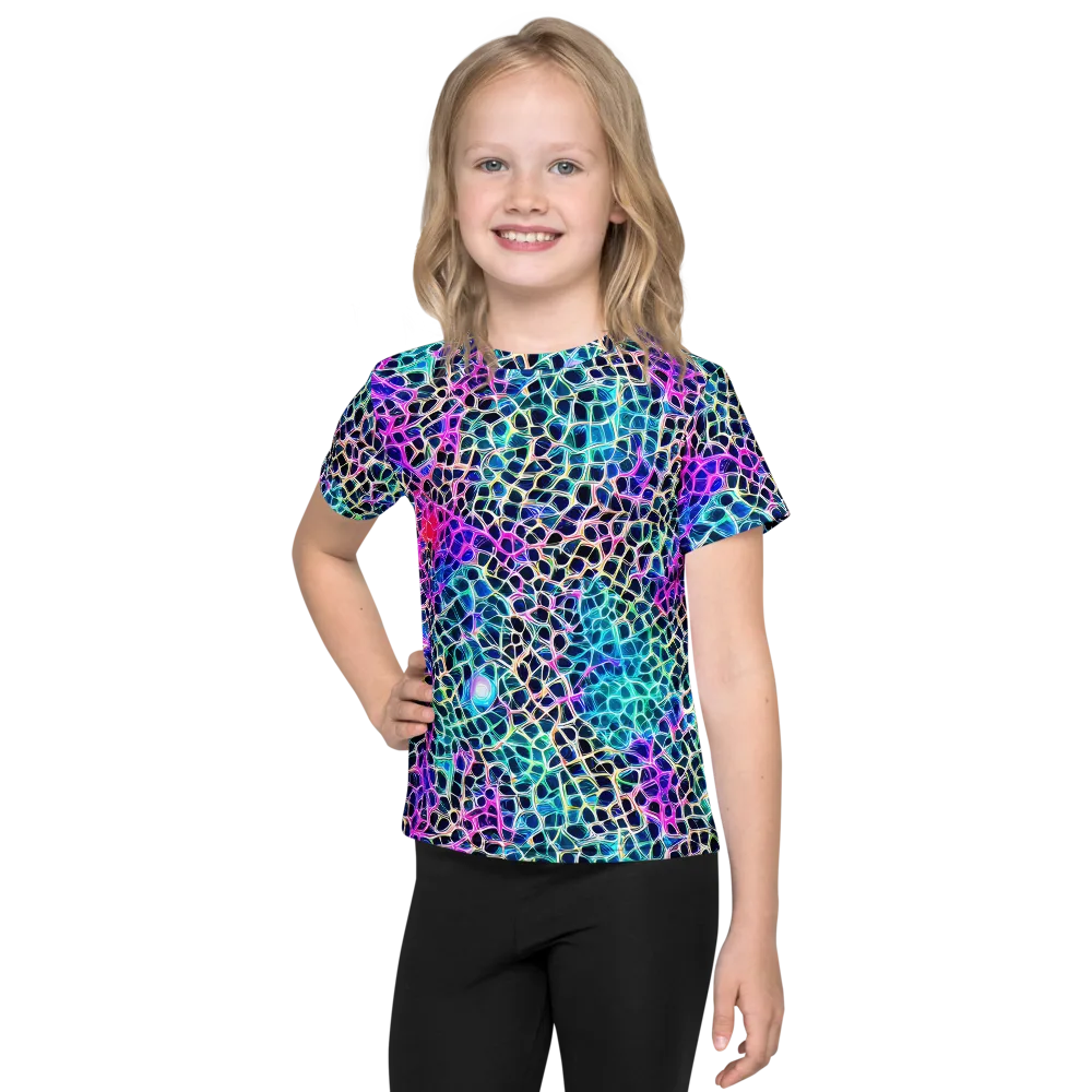 Prismatic Veins on Kids Crew Neck T-Shirt — Front