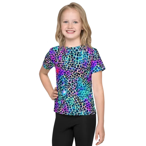 Prismatic Veins on a Kids Crew Neck T-Shirt