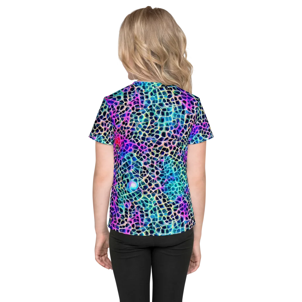 Prismatic Veins on Kids Crew Neck T-Shirt — Back