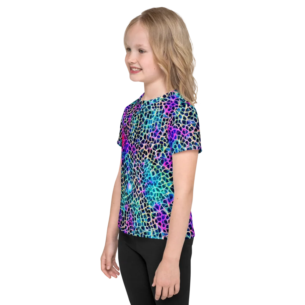 Prismatic Veins on Kids Crew Neck T-Shirt — Left