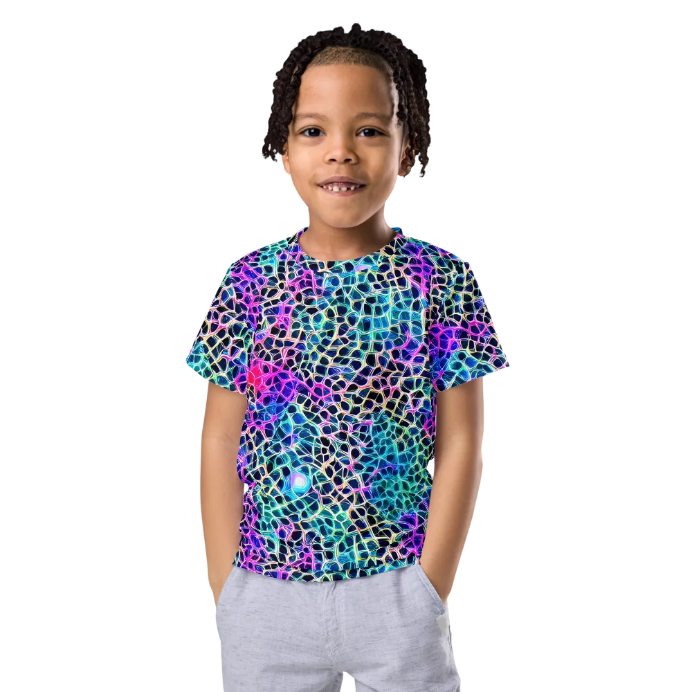 Prismatic Veins on Kids Crew Neck T-Shirt — Front