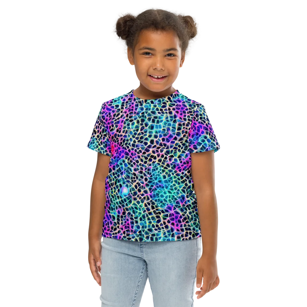Prismatic Veins on Kids Crew Neck T-Shirt — Front