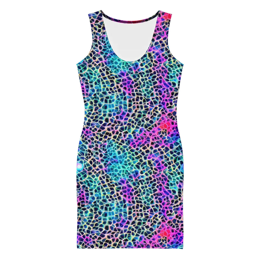 Prismatic Veins on Bodycon Dress — Front