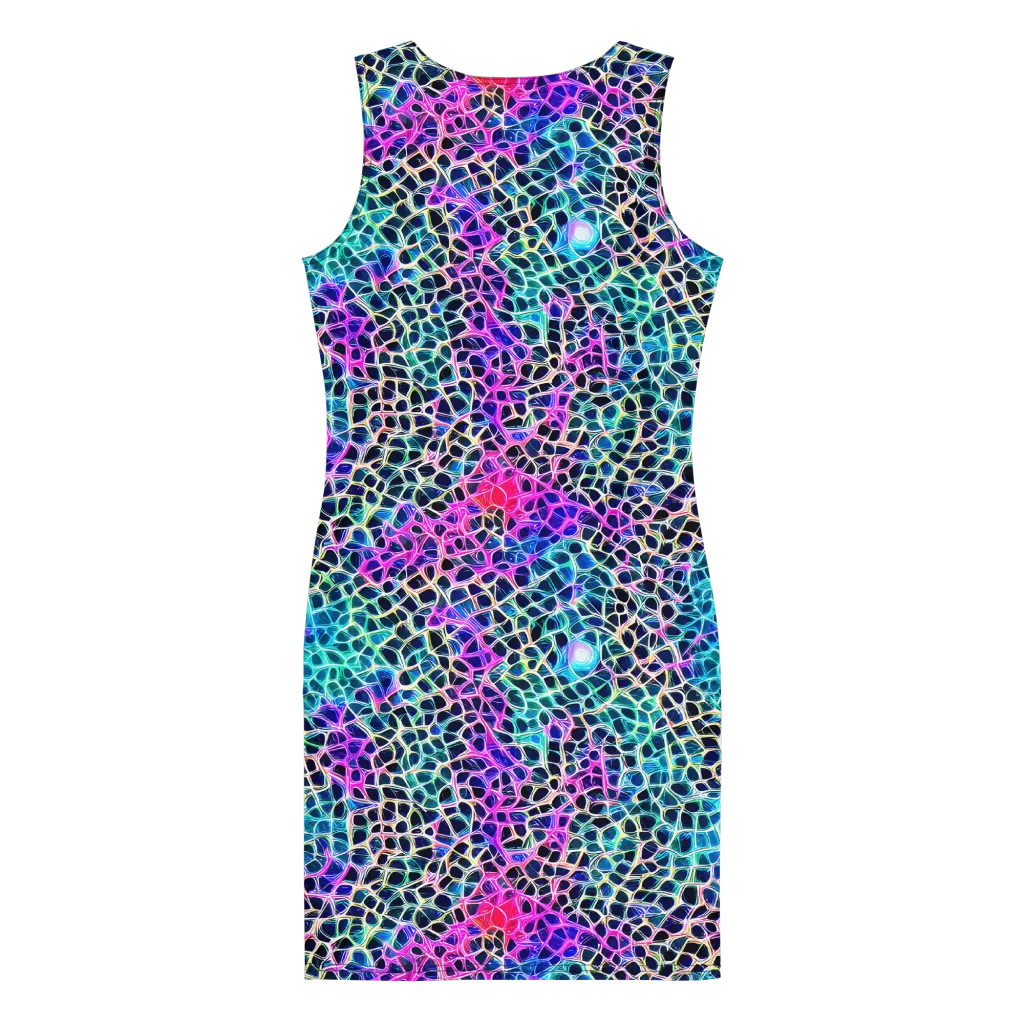 Prismatic Veins on Bodycon Dress — Back
