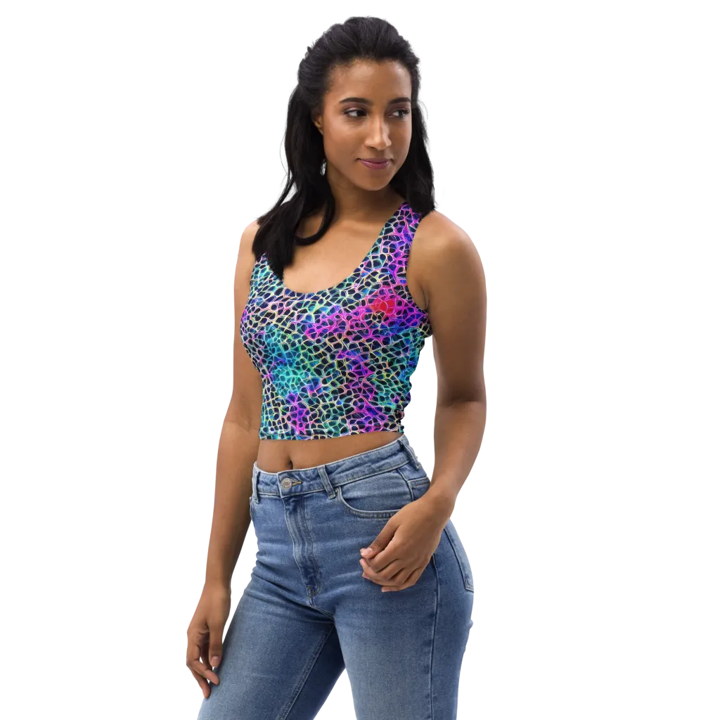 Prismatic Veins on Crop Top — Left Front