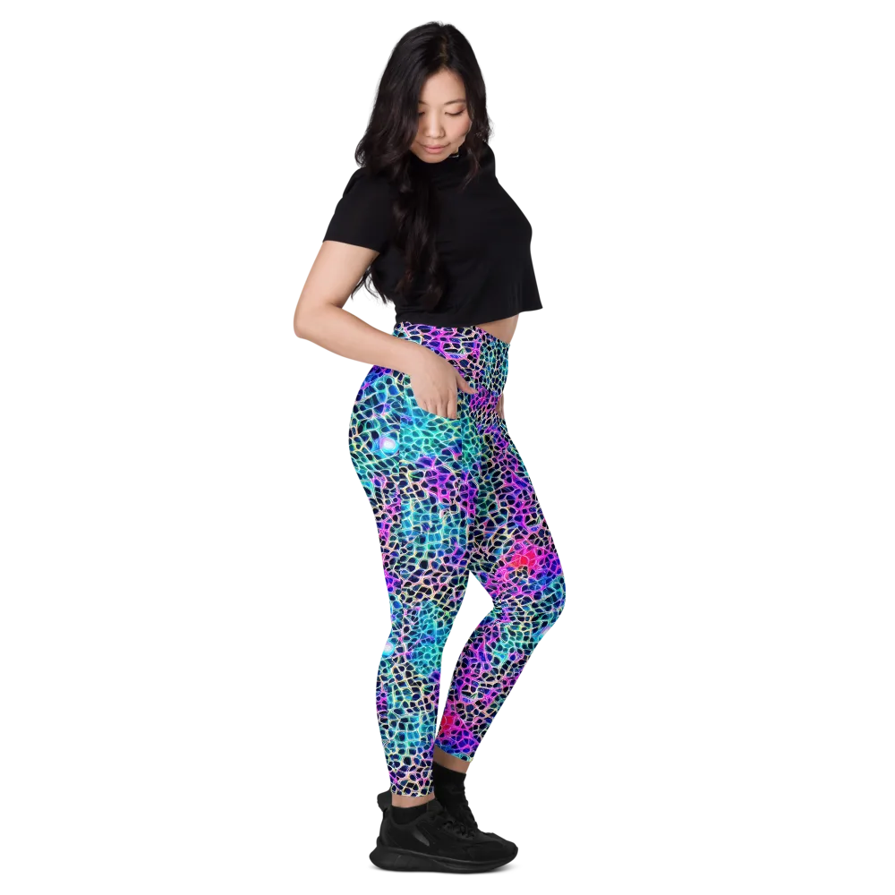 Prismatic Veins on Leggings with Pockets — Right