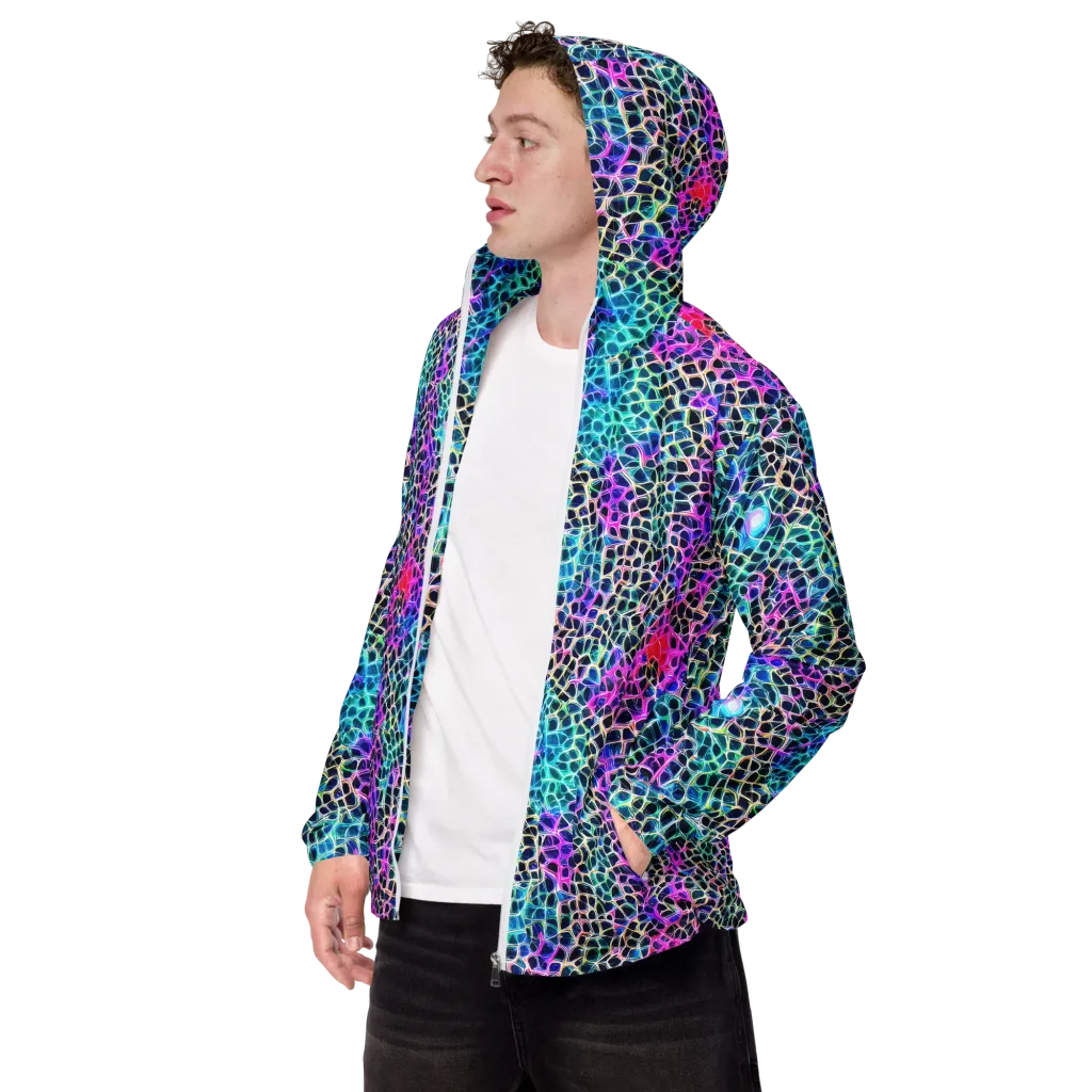 Prismatic Veins on Men's Windbreaker — Left Front