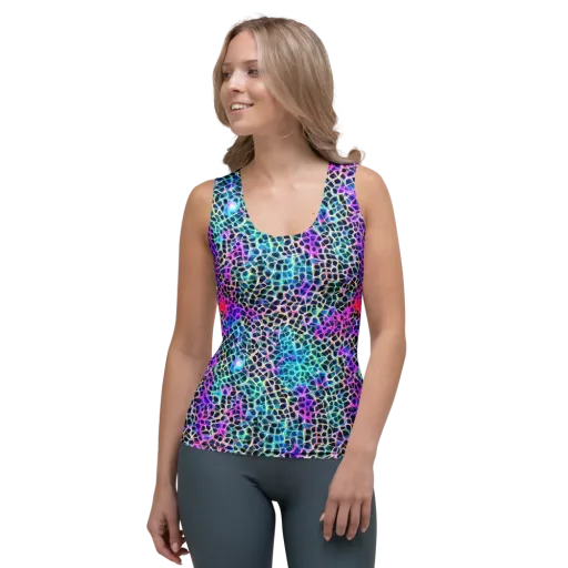Prismatic Veins on a Women's Tank Top