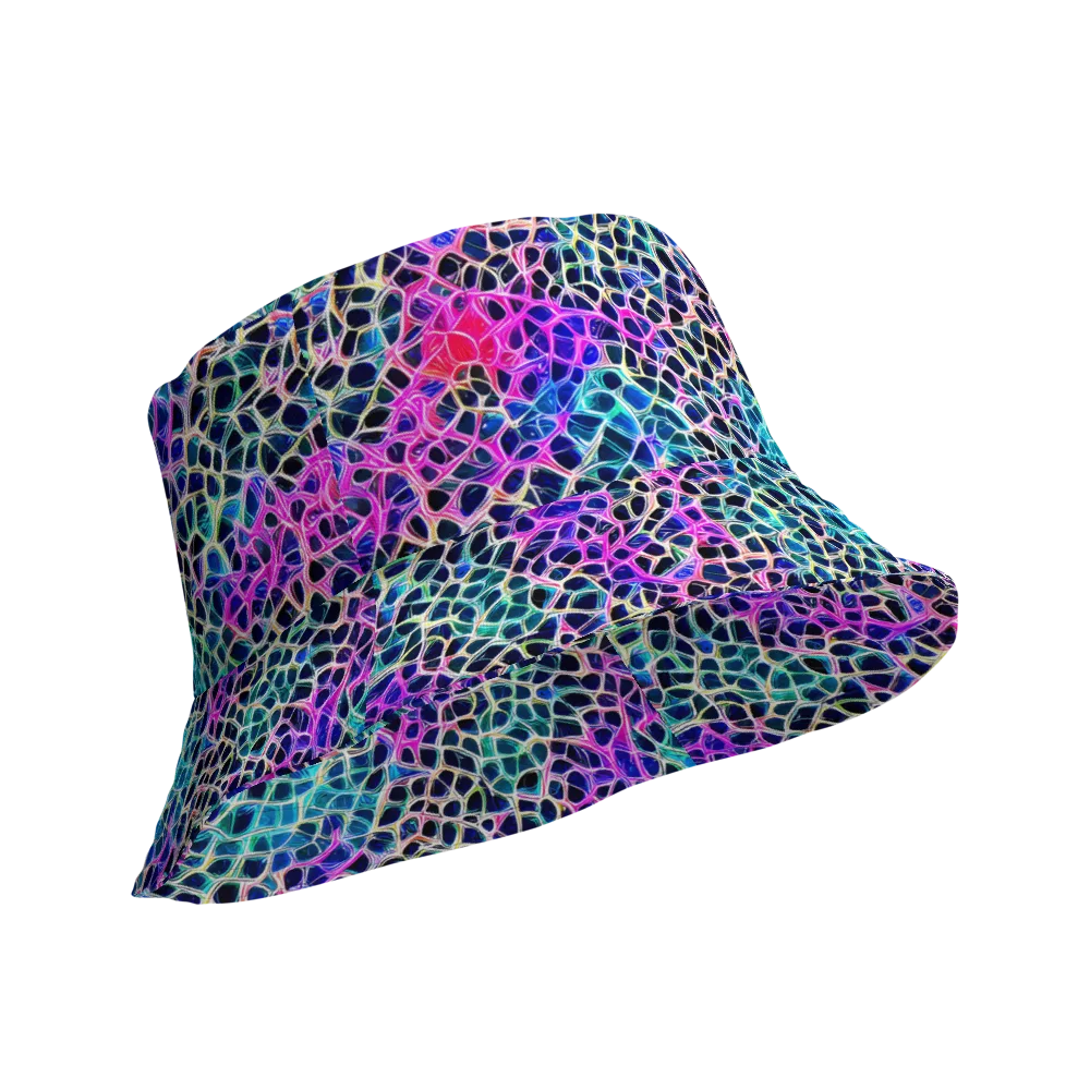 Prismatic Veins on Reversible Bucket Hat — Product details Outside