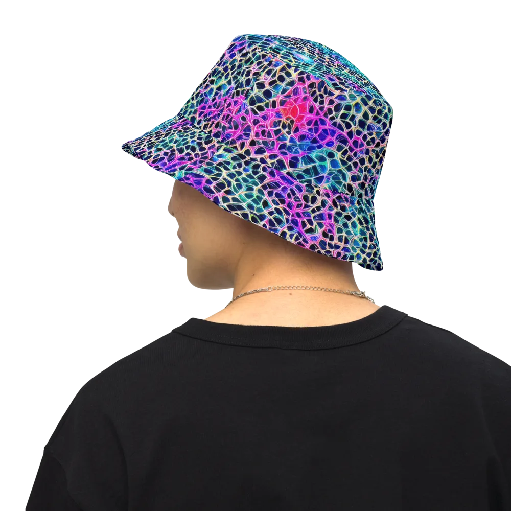 Prismatic Veins on Reversible Bucket Hat — Back Inside