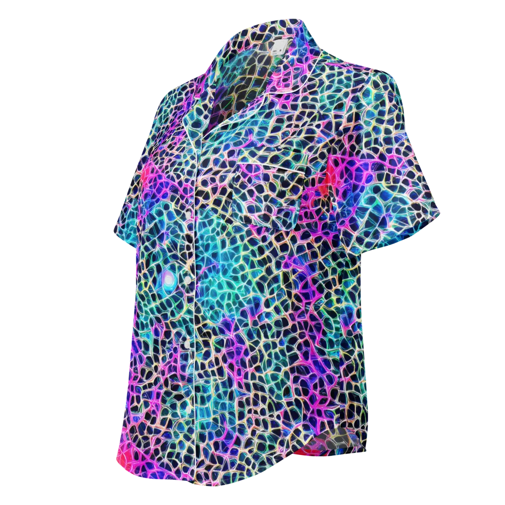 Prismatic Veins on Women's Short Sleeve Pajama Top — Left Front