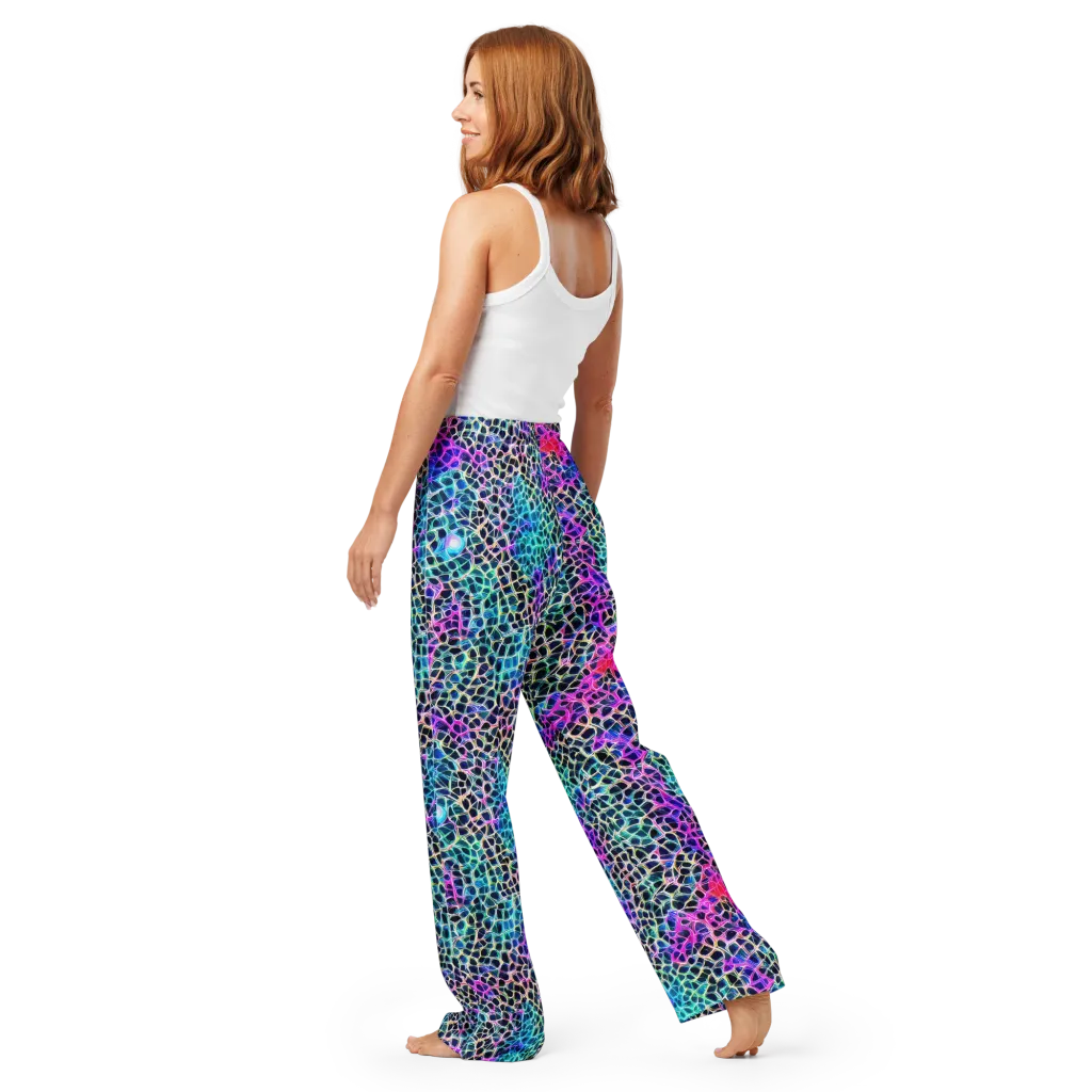 Prismatic Veins on Women's Pajama Pants — Back