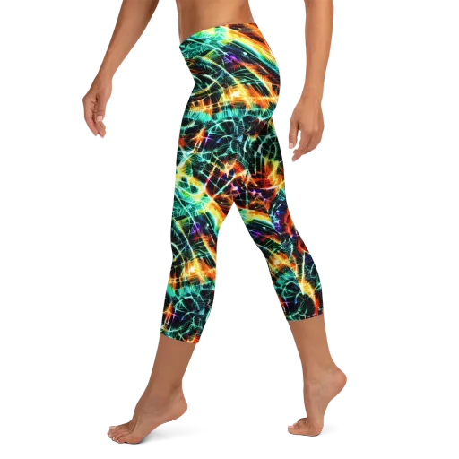 Afterdark Feathers on a Capri Leggings