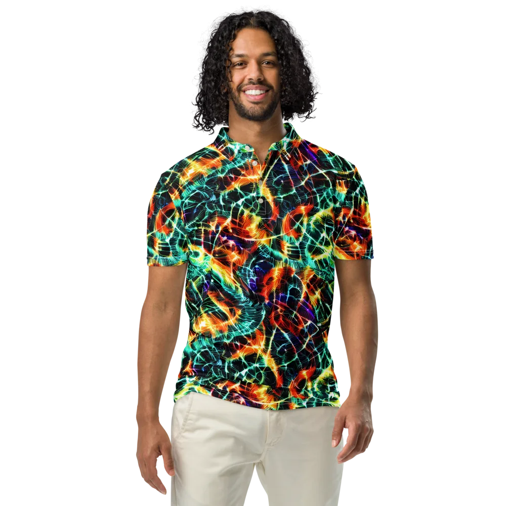 Afterdark Feathers on Men's Slim Fit Polo Shirt — Front