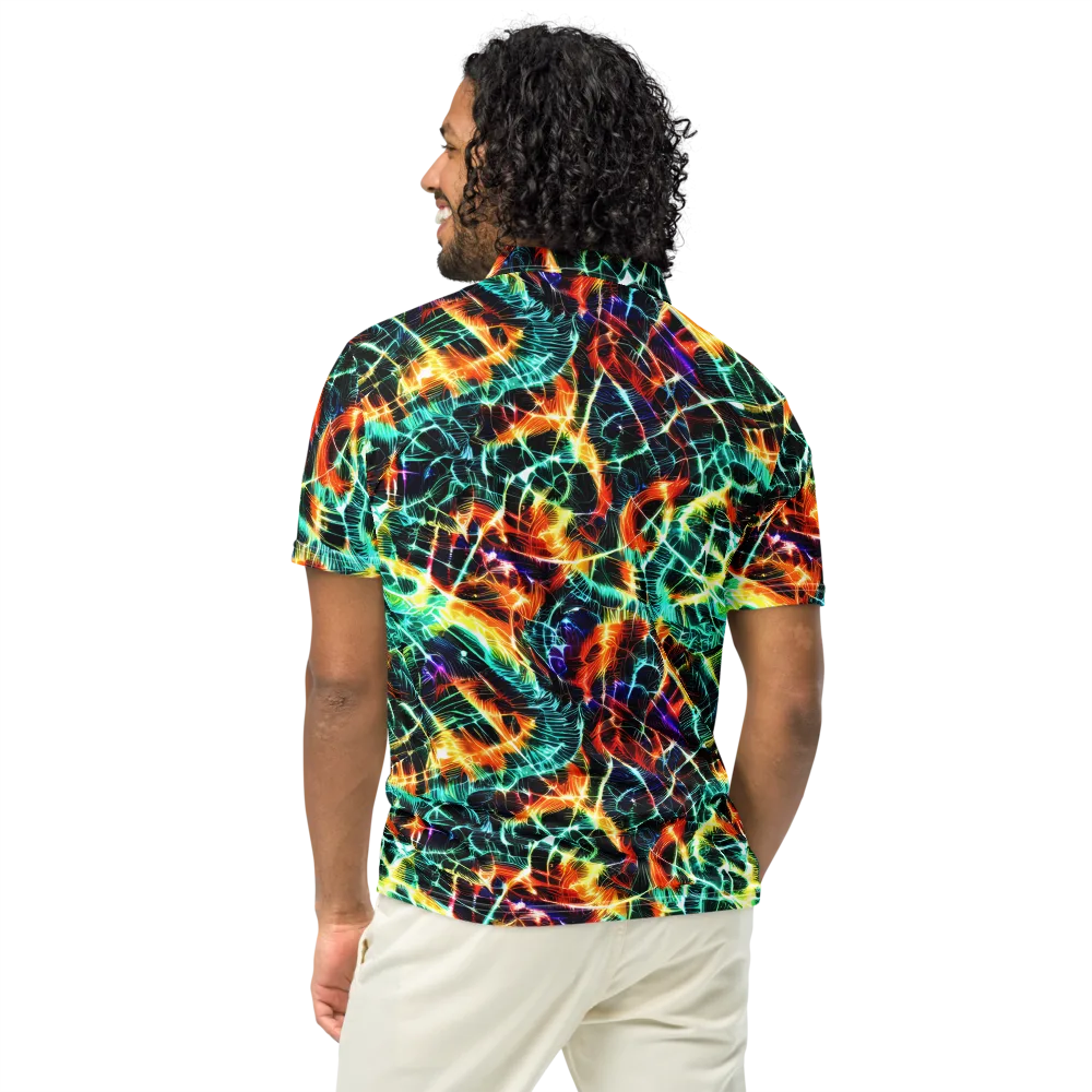 Afterdark Feathers on Men's Slim Fit Polo Shirt — Back