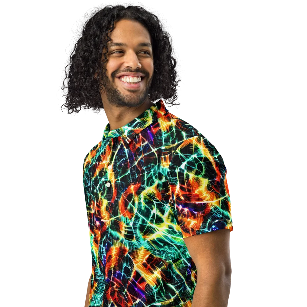 Afterdark Feathers on Men's Slim Fit Polo Shirt — Left Front