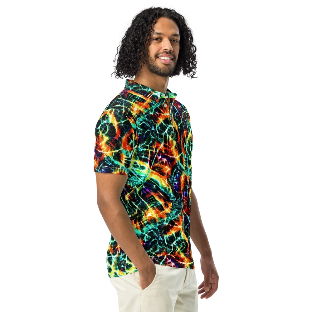 Afterdark Feathers on Men's Slim Fit Polo Shirt — Right Front