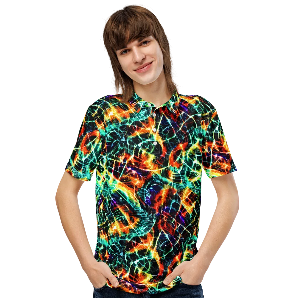 Afterdark Feathers on Men's Slim Fit Polo Shirt — Front