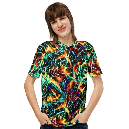 Afterdark Feathers on a Men's Slim Fit Polo Shirt