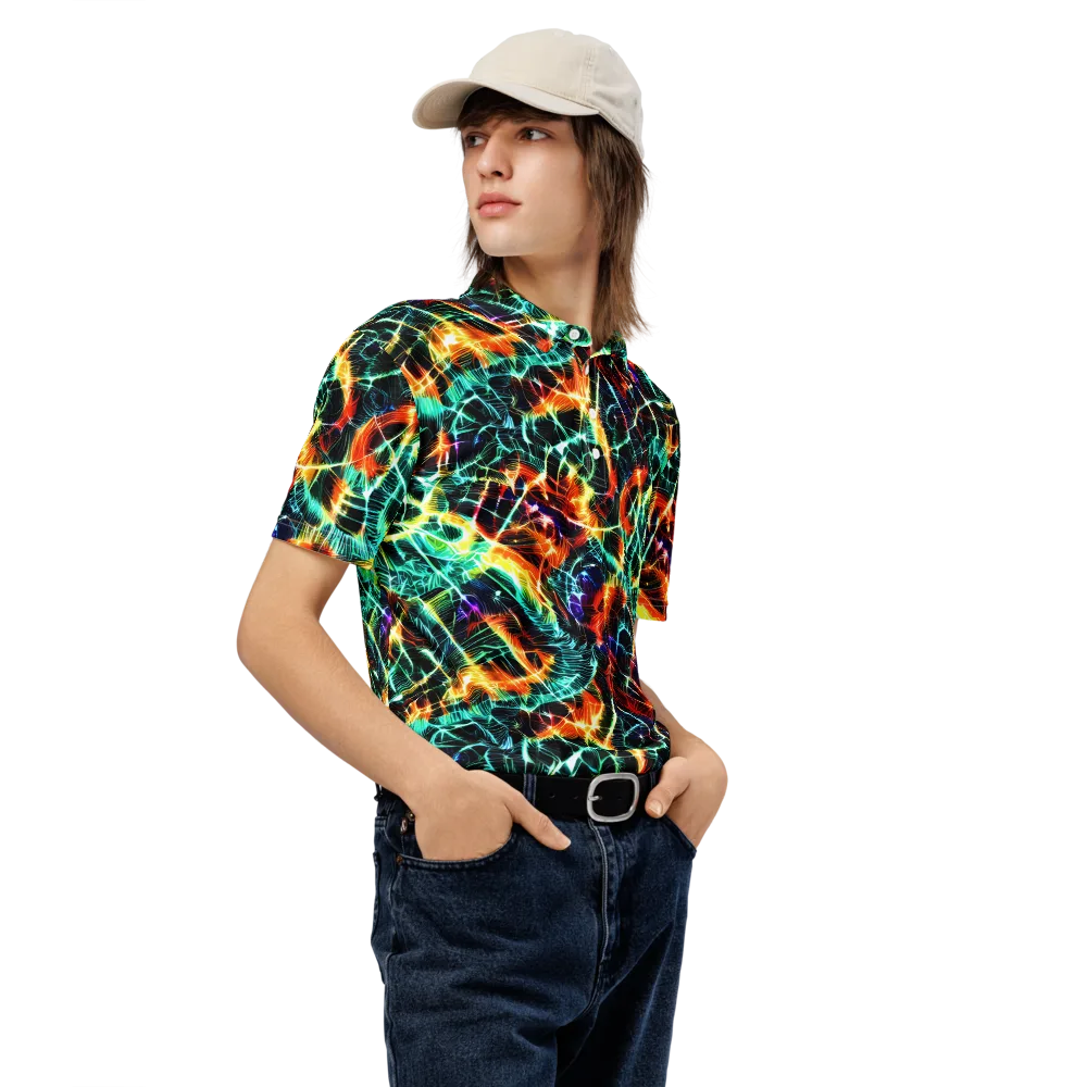 Afterdark Feathers on Men's Slim Fit Polo Shirt — Right Front