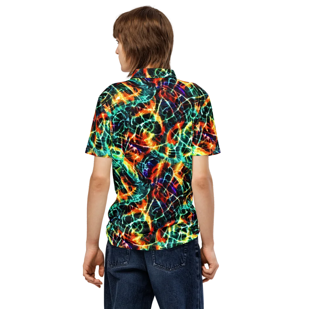 Afterdark Feathers on Men's Slim Fit Polo Shirt — Back