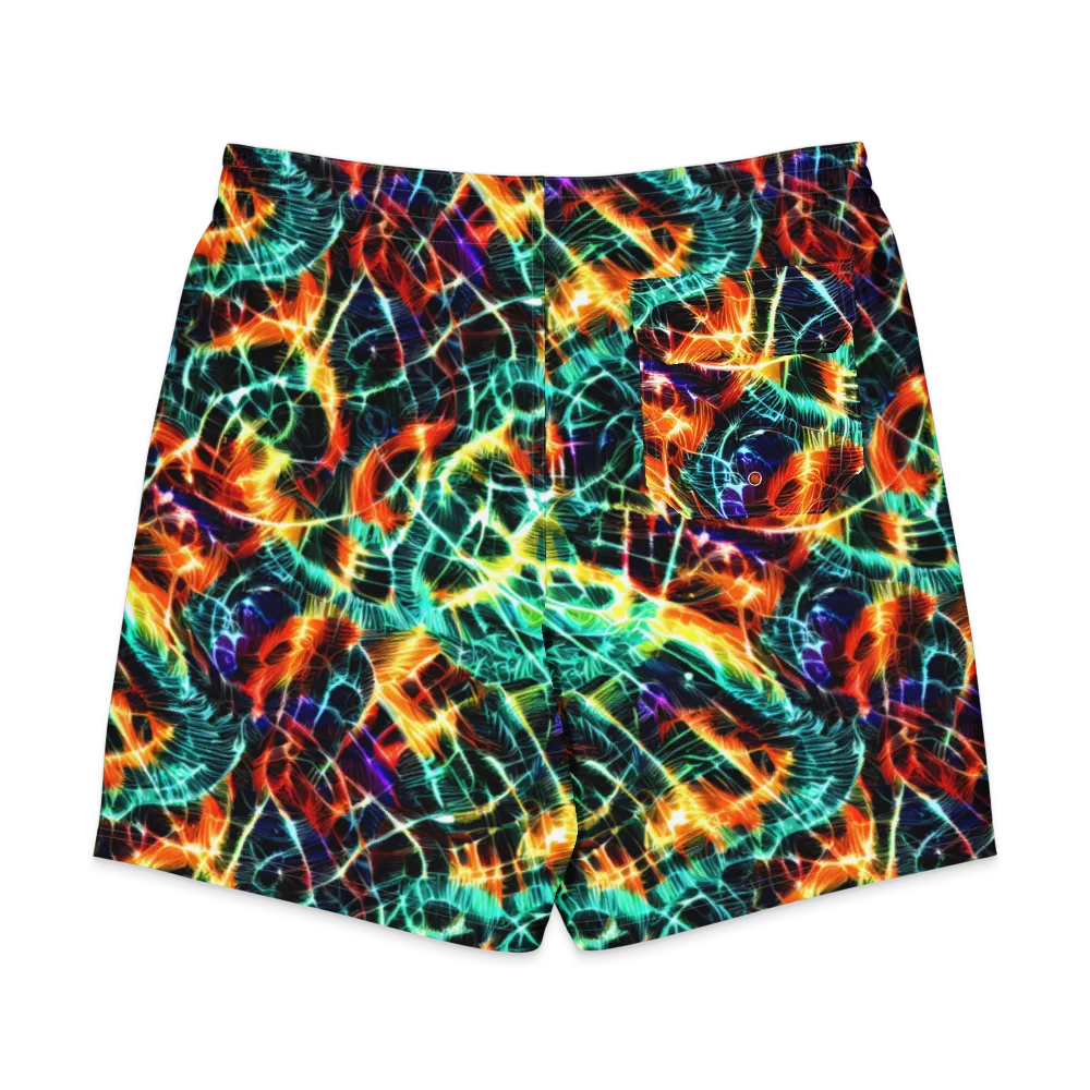 Afterdark Feathers on Men's Board Shorts — Back