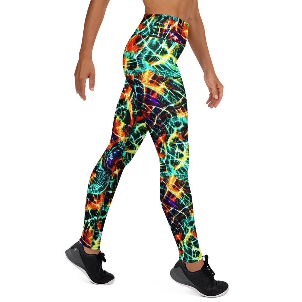 Afterdark Feathers on Yoga Leggings — Right