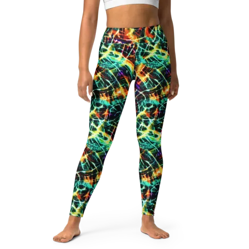 Afterdark Feathers on a Yoga Leggings