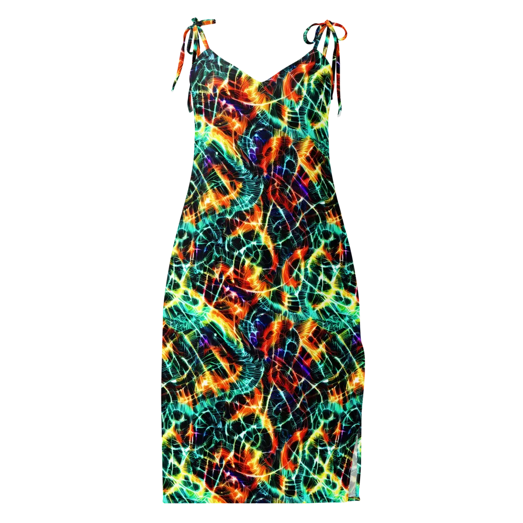 Afterdark Feathers on Slip Dress — Front