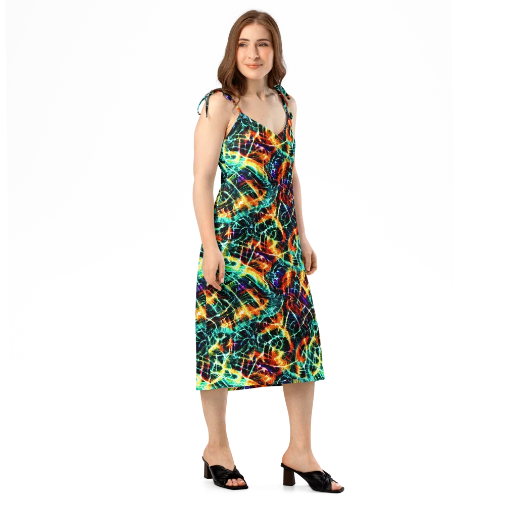 Afterdark Feathers on Slip Dress — Right Front