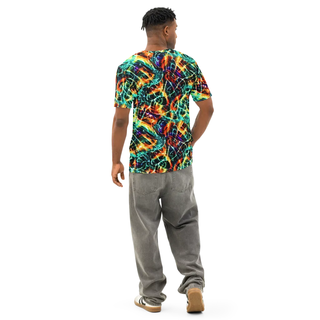 Afterdark Feathers on Men's Cotton Crew Neck T-Shirt — Back