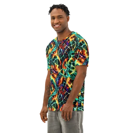 Afterdark Feathers on a Men's Cotton Crew Neck T-Shirt