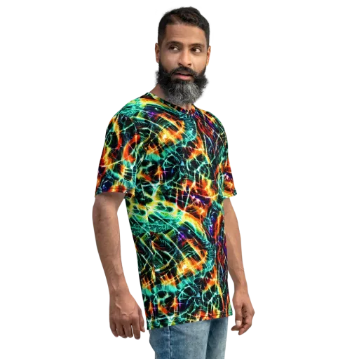 Afterdark Feathers on a Men's Crew Neck T-Shirt