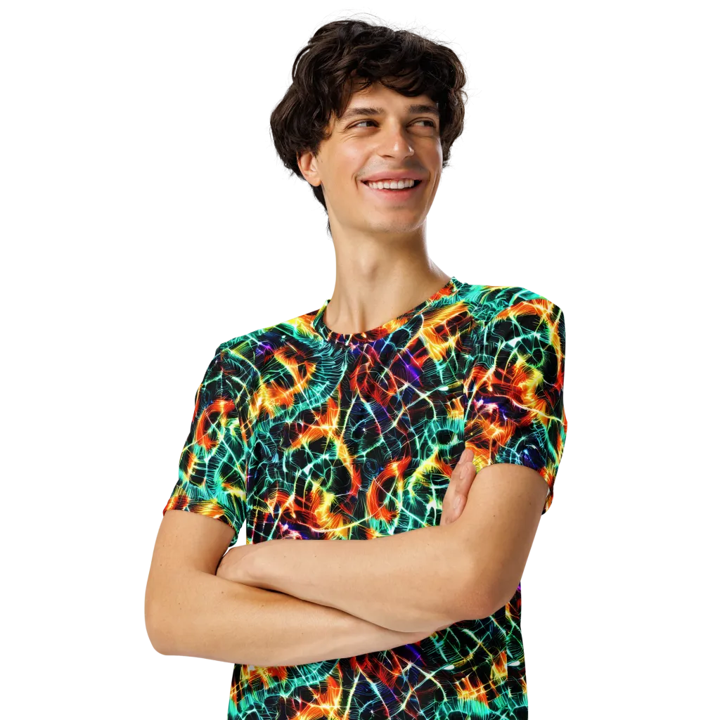 Afterdark Feathers on Men's Crew Neck T-Shirt — Left Front