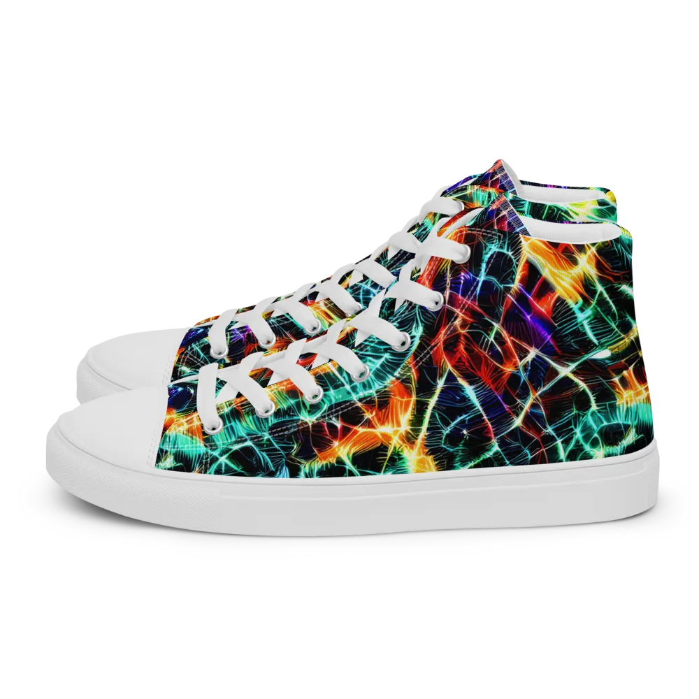Afterdark Feathers on Men's High Top Canvas Shoes — Left