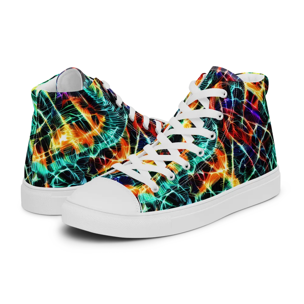 Afterdark Feathers on Men's High Top Canvas Shoes — Left
