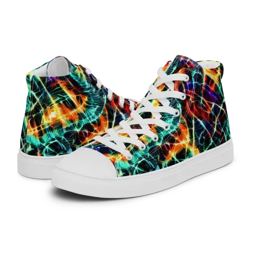 Afterdark Feathers on a Men's High Top Canvas Shoes