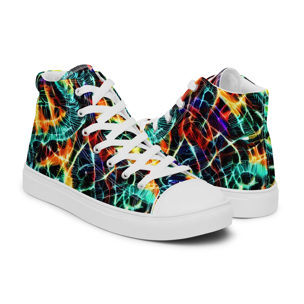 Afterdark Feathers on Men's High Top Canvas Shoes — Right